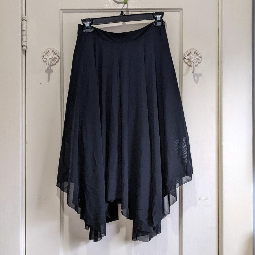 Topshop Shark Bite Hem Black Skirt Sz 4